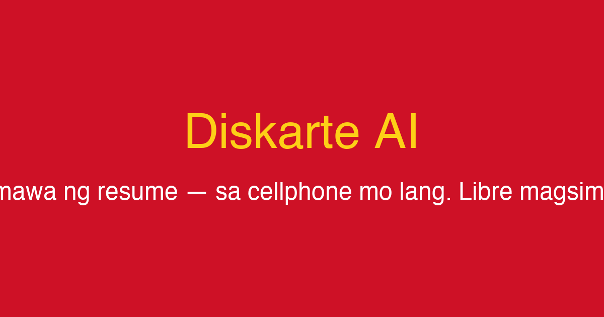 Diskarte.ai — Ang Secret Weapon ng Pinoy